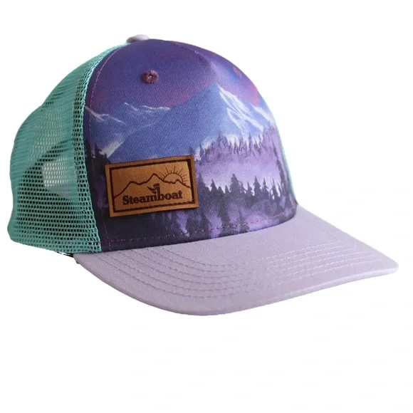 Purple and Teal Women's Mesh Hat - Picture 1 of 8